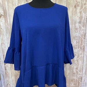 Heathmoor Blue Bell Sleeve Blouse‎